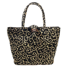 画像をギャラリービューアに読み込む, リング付トートバッグ(大)帆布唐草/Tote bag