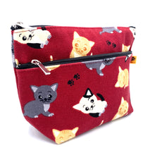 画像をギャラリービューアに読み込む, マチ付き2段ファスナーポーチ 子猫/Pouch