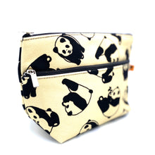 画像をギャラリービューアに読み込む, マチ付き2段ファスナーポーチ パンダ/Pouch