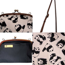 画像をギャラリービューアに読み込む, アンティークがま口ポシェット パンダ