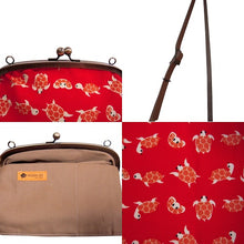 画像をギャラリービューアに読み込む, アンティークがま口ポシェット かめ