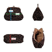 Load image into Gallery viewer, アンティークがま口ポシェット 帆布唐草