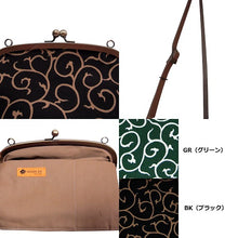 Load image into Gallery viewer, アンティークがま口ポシェット 帆布唐草