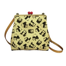 画像をギャラリービューアに読み込む, アンティークスクエアがま口ポシェット パンダ