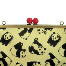 画像をギャラリービューアに読み込む, アンティークスクエアがま口ポシェット パンダ