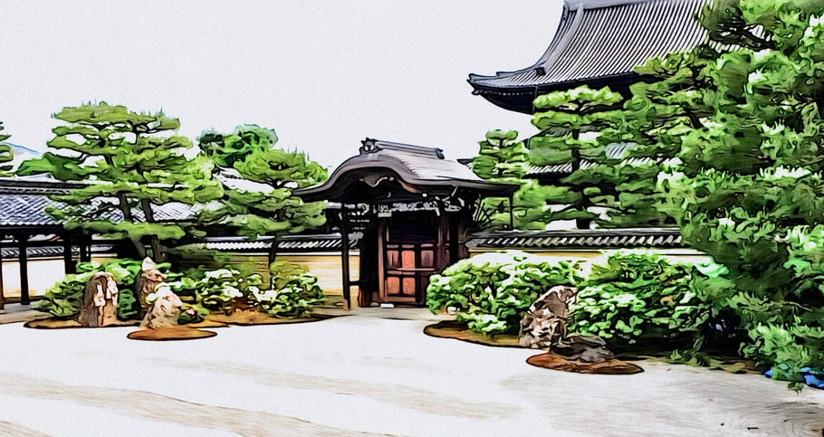 风、龙、圆、三角、方。享受建仁寺的宁静