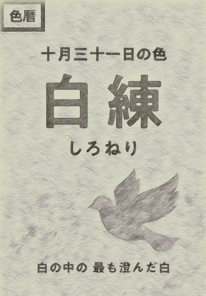 色暦　10月31日の色　　白練　(しろねり)