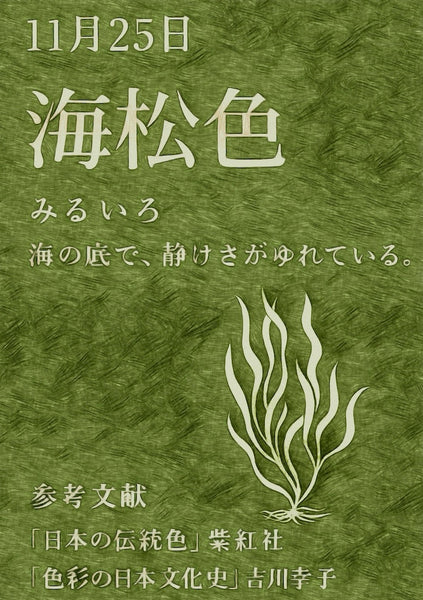 11月25日色彩日历 海松色（Miruiro） 