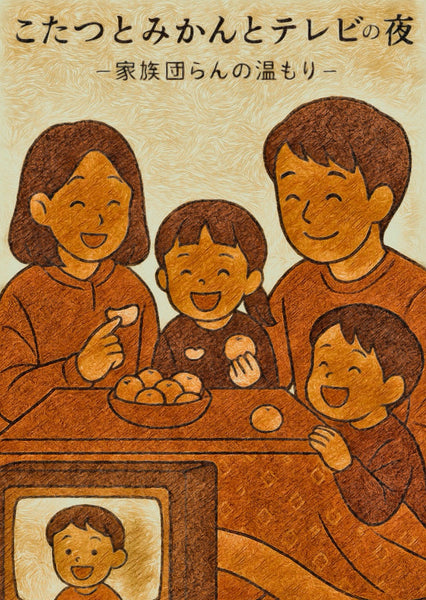 一个窝在暖桌旁，吃着橘子，看着电视的夜晚