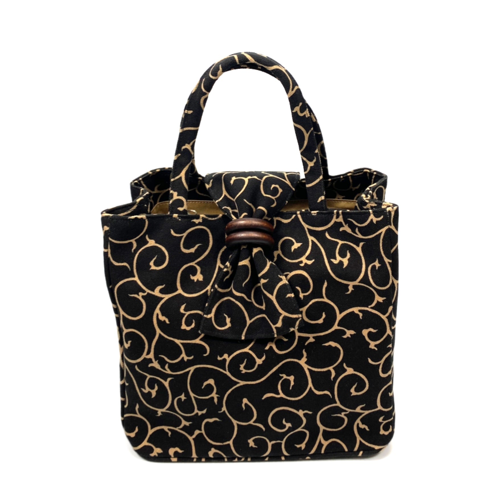 専用 岡重   利休バッグ   黒  金彩 象  唐草模様 OKAJIMA 利休バッグ – OKAJU WEB STORE