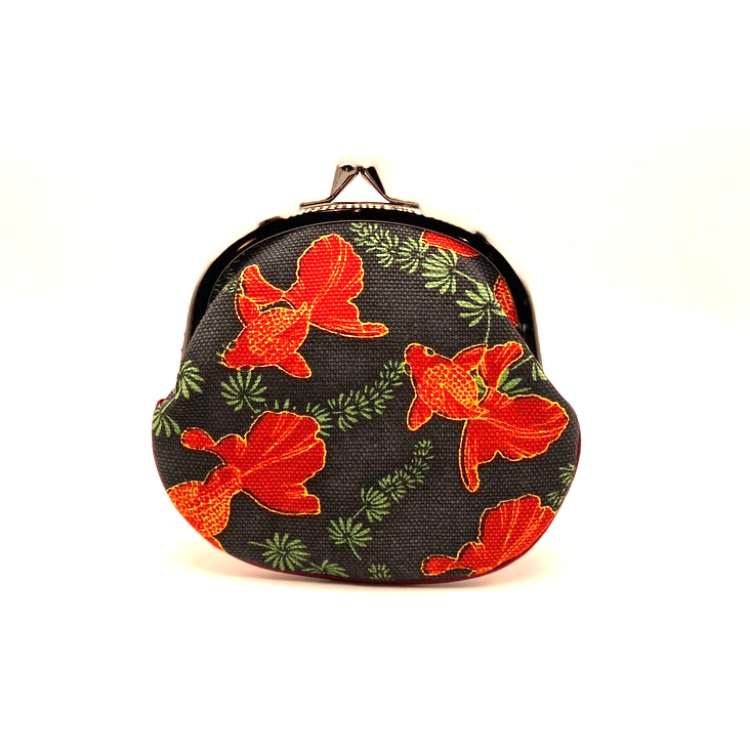 ピン入りがま口 クロ地金魚／Purse – wabisuke.kyoto
